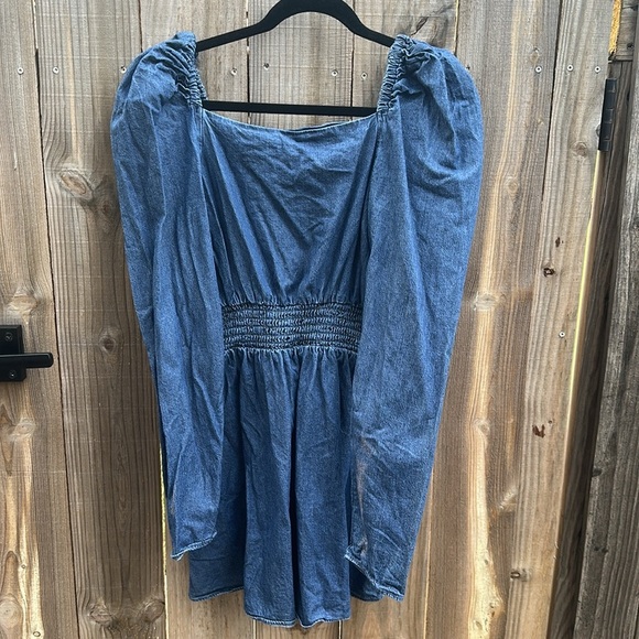 Free People Blue Jean Long Sleeve Dress Size medium - Picture 8 of 9